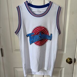 Men’s Size Small Tune Squad Looney Tunes Lola 10White/Red/Blue Basketball Jersey